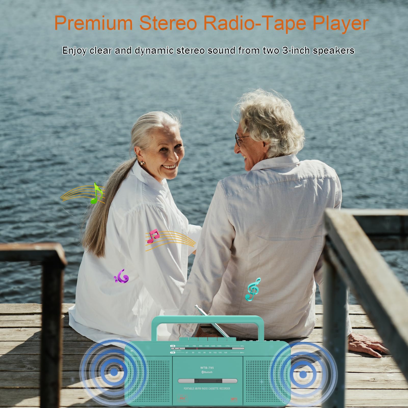 Lecteur Cassette Portable avec Radio Stéréo USB/Bluetooth/AM/FM, Enregistreur de Microphone Intégré, Convertisseur de Cassette vers MP3, Vintage, Prise pour écouteurs (Lecteur de Cassettes Vert)