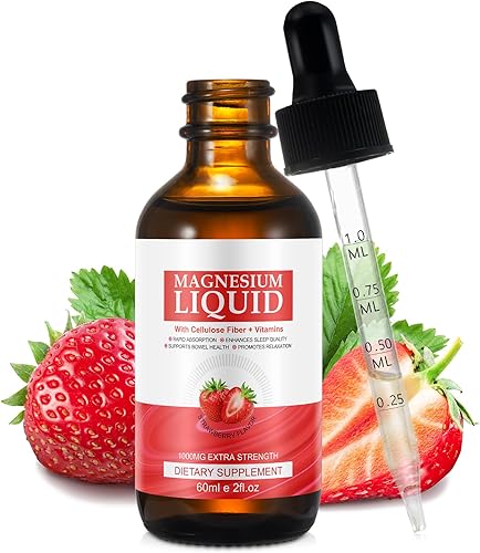Gotas líquidas de glicinato de magnesio, suplemento complejo de magnesio líquido para apoyar el alivio del estrés, la noche, la salud del corazón,