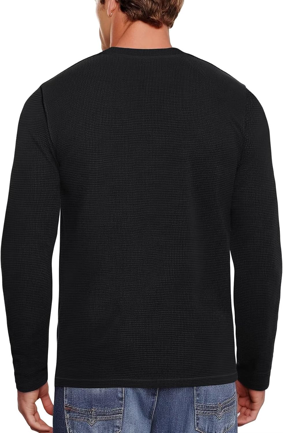 Zengjo Mens Long Sleeve Henley Shirts Casual 3-Button Cotton-Poly Blend T-Shirts - Image 4