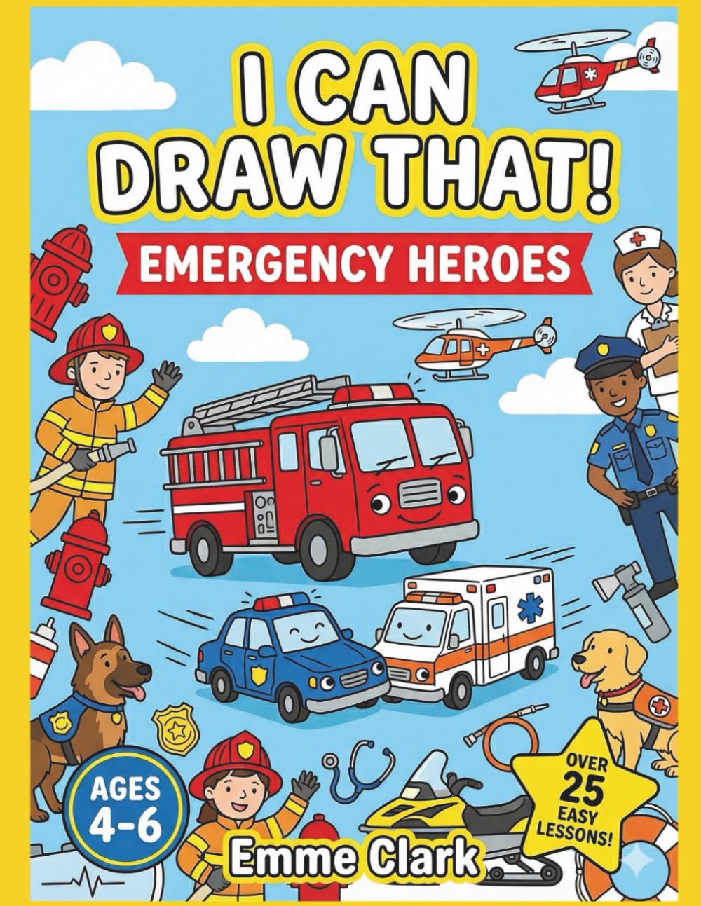 I Can Draw That! Emergency Heroes: Learn How to Draw Firefighters, Police, Paramedics, Search and Rescue, Emergency Vehicles and Tools in 6 Steps: Kids ages 4 - 6