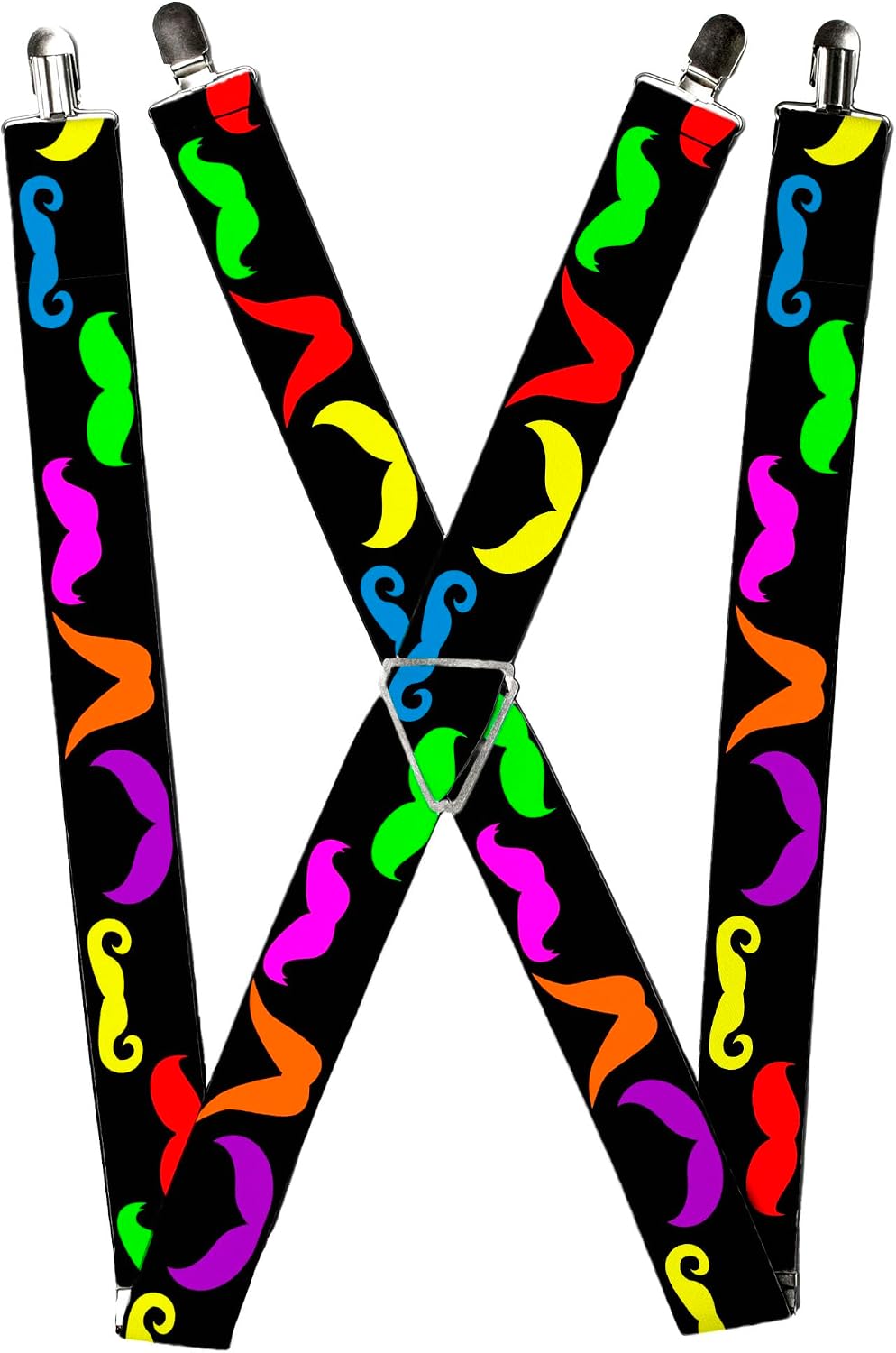 Buckle-Down Suspenders, Mustaches Black Multi Color