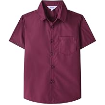 Boys Lightweight Button Down Shirt Short Sleeve Casual Dress Shirt