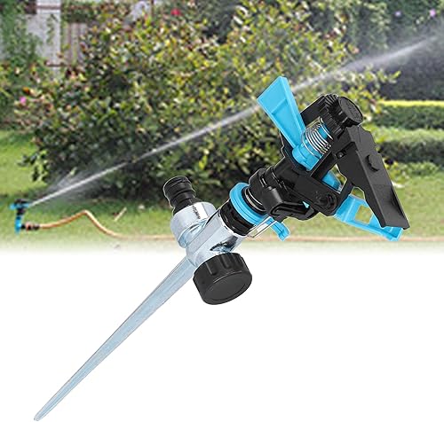 Miniatura 8 de Fydun Aspersor automático giratorio de 360 para césped y jardín, herramienta de riego de plástico, amplia gama de usos (boquilla de plástico)