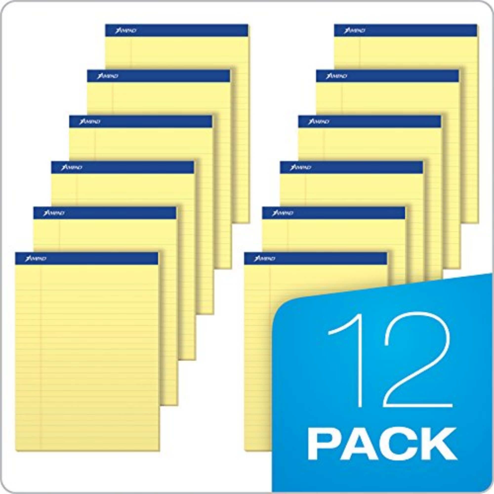 Ampad TOP20220 Blocco da scrittura perforato 8 1/2 x 11 3/4 canarino 50 fogli confezione da 12
