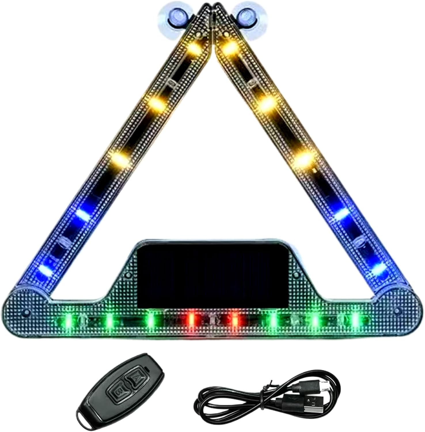 Solar Strobe Lights for Trucks, Emergency Flashing Vehicle Lights Led Light Bar Waterproof Warning Traffic Light for Forklift Tractor Golf Carts UTV Car