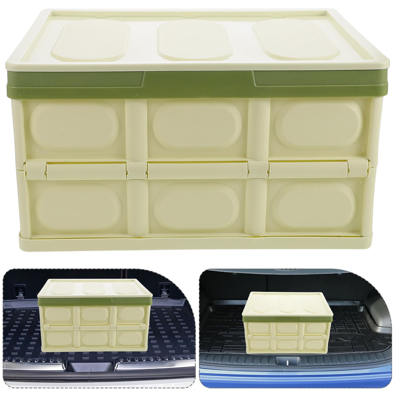 Faltbare Kofferraum Organizer Box Robuste Auto Aufbewahrungsbox aus Große Kapazität für Fahrzeug Kofferraum Praktischer Klapp Organizer zur Fahrzeugordnung Grün Klein