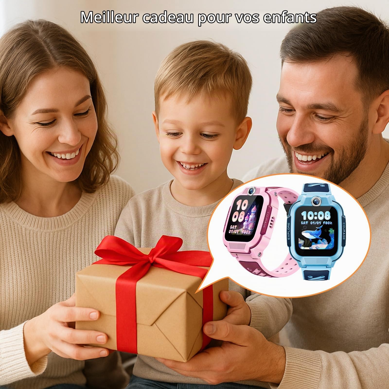 imoo Z3 Montre Connectée Enfant avec Carte SIM et GPS,4G Appel Vidéo Bleu | Montre Téléphone avec SIM,SMS,Mode campus sans jeux,IP68 étanche,chat familial,Blocage Appels Inconnus,Podomètre,SOS,Caméra