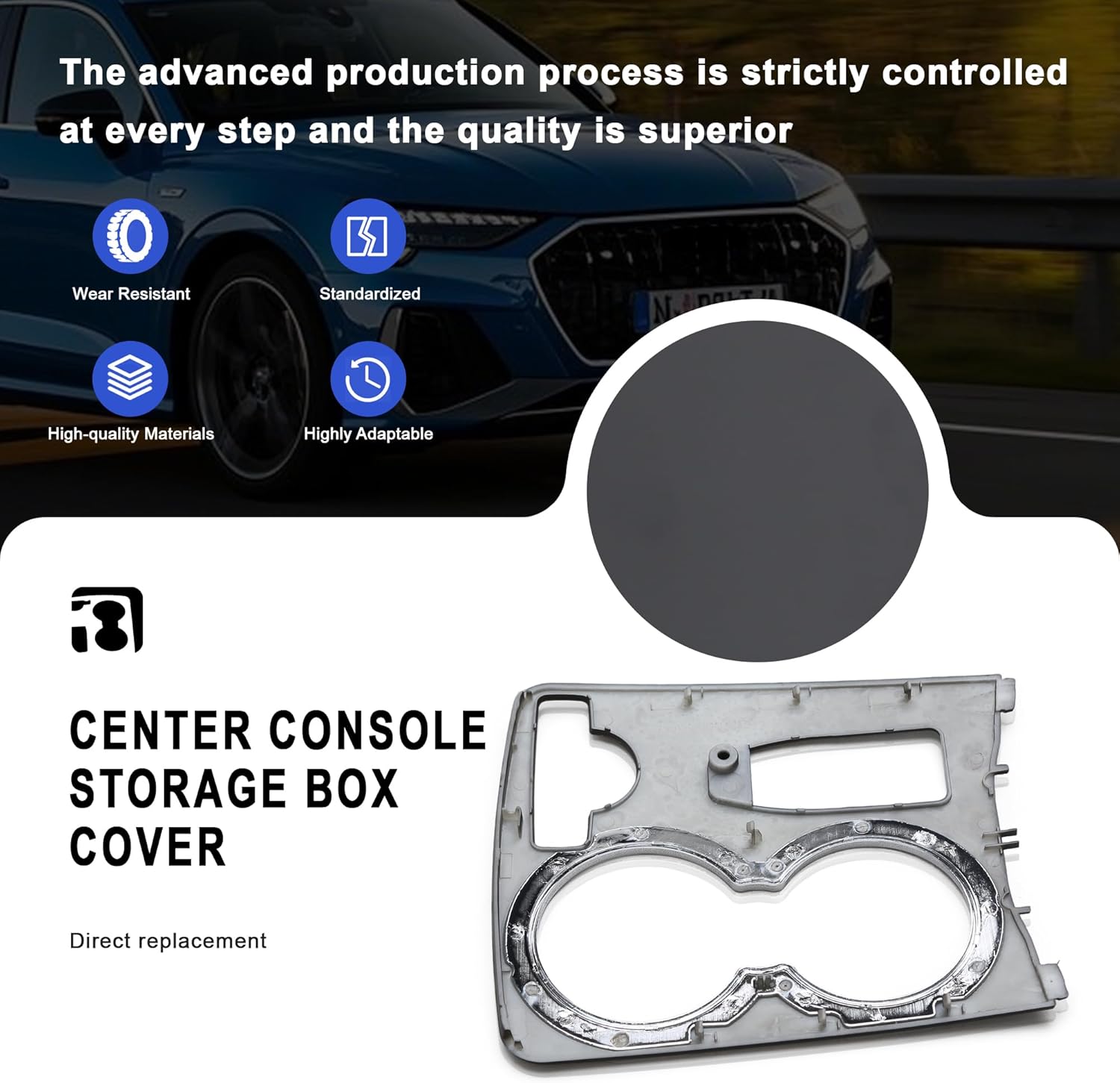 A2046800307 A2046802308 Center Console Cup Holder Trim Cover Compatible with Mercedes-Benz C180 C200 C220 C230 C250 C280 C300 C350 E250 E300 E350 C207 S204 W204(Black)