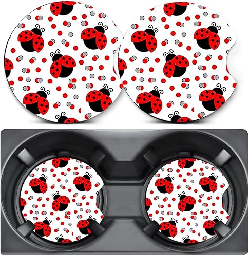 Miniatura 29 de 2 unidades de posavasos para portavasos de coche, posavasos para portavasos de coche con diseño de cereza, alfombrilla de goma antideslizante de