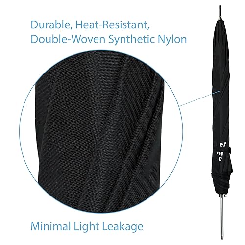 Miniatura 3 de BRITEK Paquete de 2 Paraguas reflector de estudio profesional de 32 pulgadas (31.5 in) negro + blanco con funda protectora, piezas de metal para