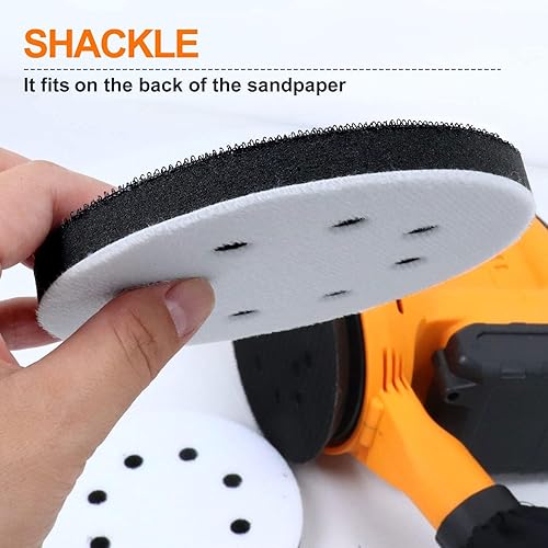 Miniatura 4 de POLIWELL Almohadilla de esponja suave de 5 pulgadas con 8 agujeros de gancho y bucle, paquete de 2