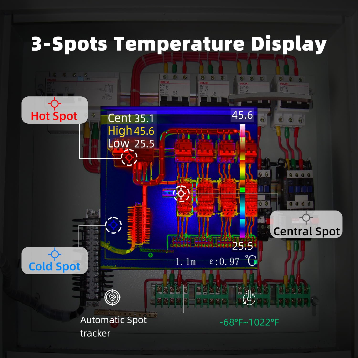 BSIDE termocamera 240 × 240 risoluzione 15 tavolozze di colori 25 Hz telecamera termica a infrarossi da -4°F a 1022°F ricaricabile con puntatore laser 50°FOV