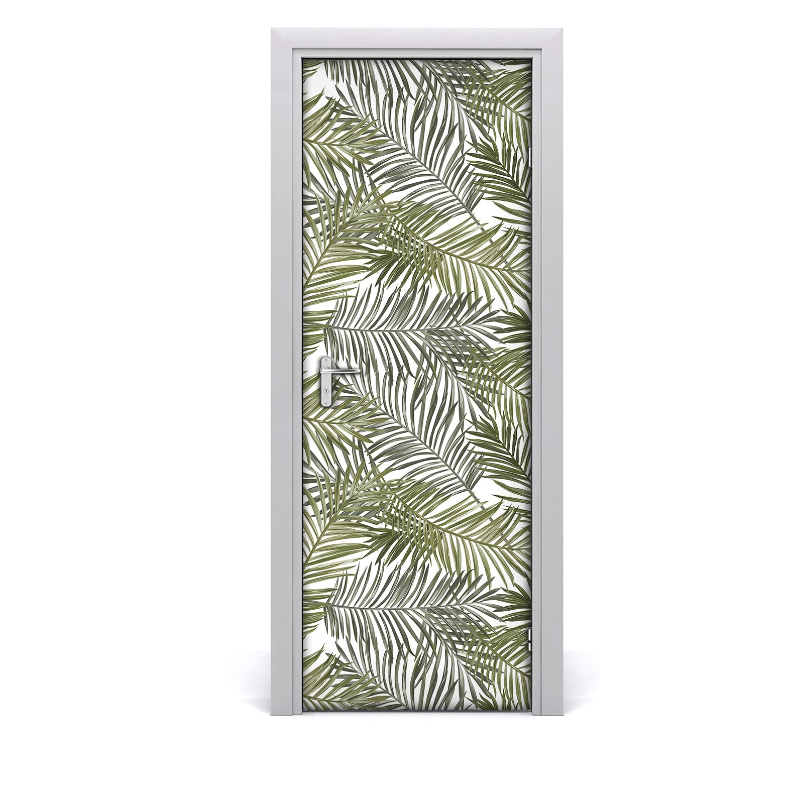 Sticker de porte haut de gamme motif feuilles exotiques étiquette vinyle