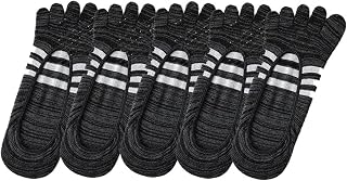 5 pares de calcetines invisibles de verano for hombre, de algodón, a rayas de colores, finos, suaves, de boca poco profunda, transpirables, calcetines de 5 dedos Adecuado para Correr, Fitness, Deporte