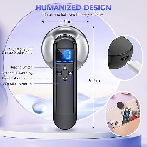 Miniatura 4 de TEABAN Máquina de esculpir el cuerpo, masajeador profesional inalámbrico para celulitis, adecuado para vientre, cuello, pierna, cadera, brazo