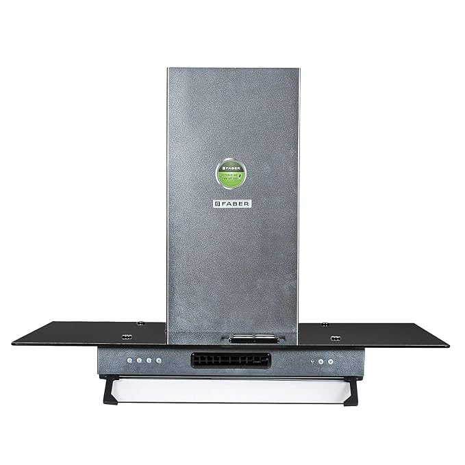 Faber 3in1 Chimney with Air purifier & Fan, 90 cm, 1095 m3/hr (AEROSTATION GLAMOUR 3D FT AS 90,2 Baffle Filter, Antique Silver)