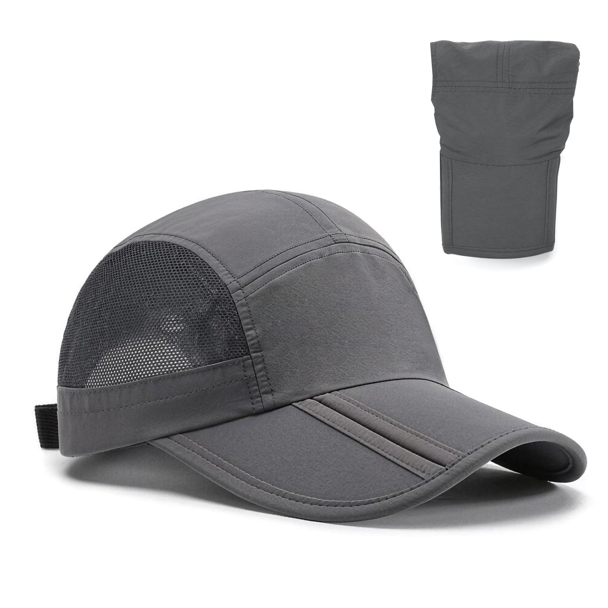 Youkly Menβs Trucker Hat Baseball Cap - Adjustable Mesh Hats for Men Women, Foldable Breathable Running Golf Hat for Outdoor (Dark Gray)