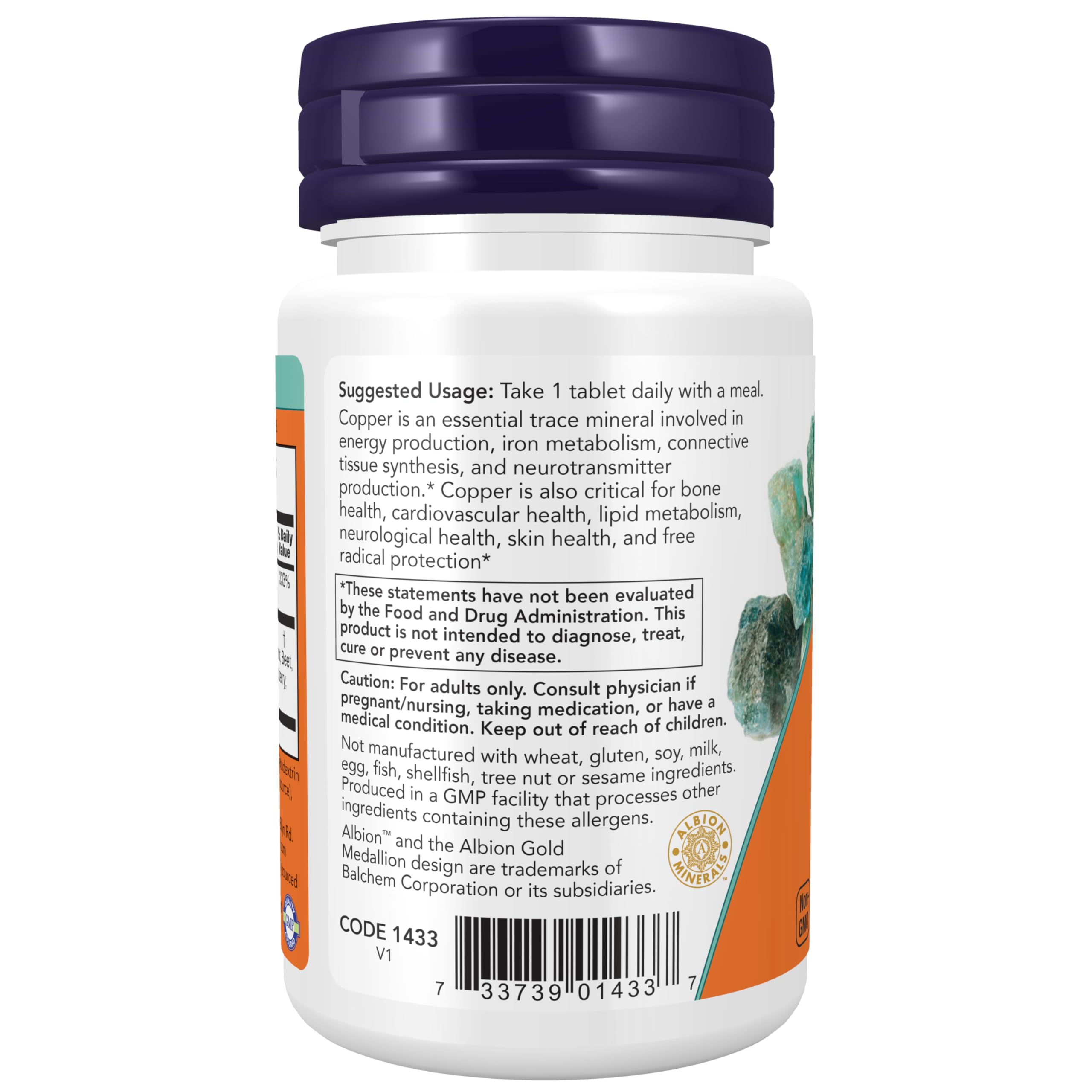 Now Supplements, Copper Glycinate with 3 mg Albion Copper, 120 Tabs — Amazon image 3