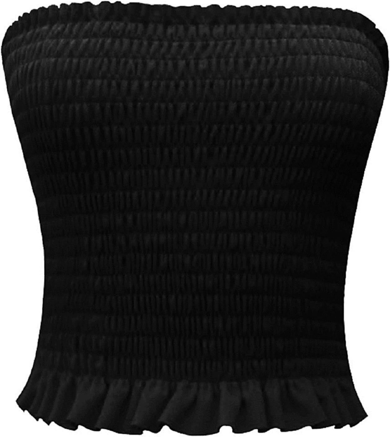 CHOCOLATE PICKLENew Womens Plain Strapless Sheering Bandeau Boobtube Crop Tops 8-14