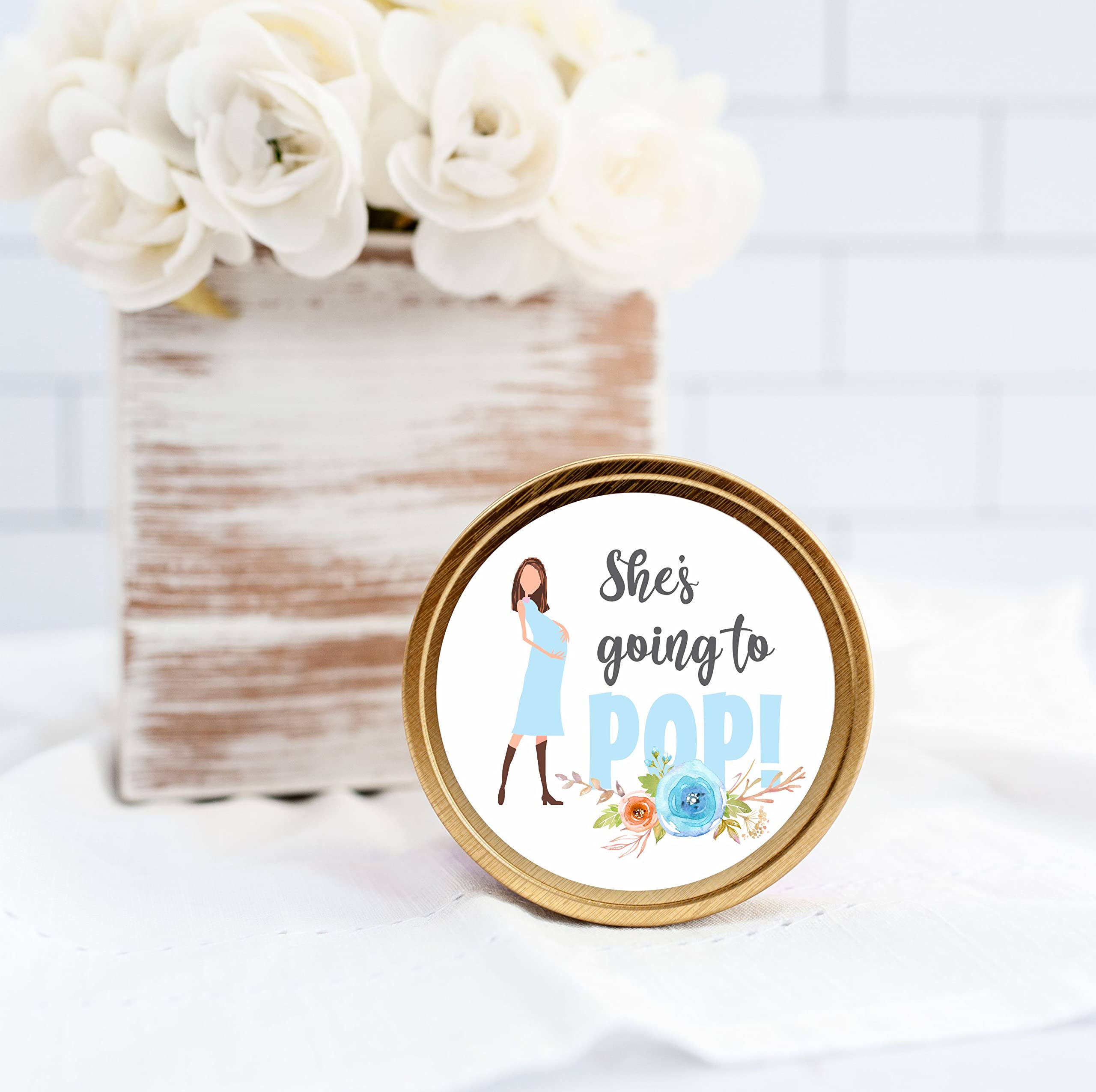 S'more Love Stickers - Baby Girl Shower Stickers - Adding S'more Love to our Family labels -Thank you for Celebrating with me Labels (Pink) (going to pop Blue)