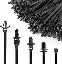 Xislet 160Pcs Nylon Universal Cable Tie Buckle Zip Tie Clips Automotive Rivet Push Mount Zip Ties Compatible with Cars Boat Trailer Polaris UTV Jeep Wrangler Self Locking Zip Tie with Push Pin