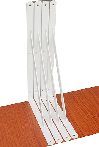 Vista 173 de Paquete de 4 soportes de estante resistentes de 8 pulgadas de largo x 6 pulgadas de alto con tornillos, soportes de estante de metal, soportes