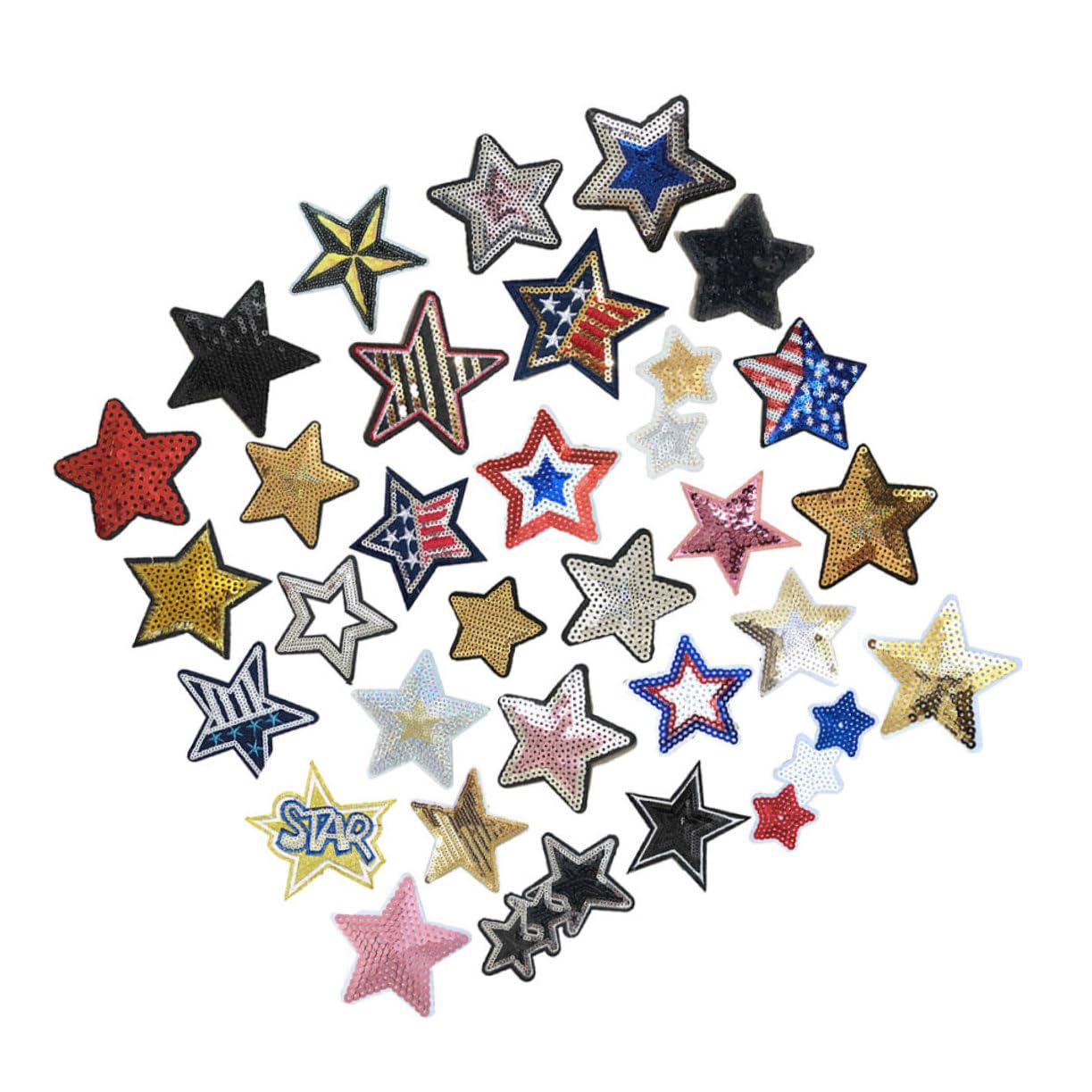 93pezzi Toppe Adesive Paillettes Per Abbigliamento Jeans Borse e Applicazioni Decorative Auto-adesive