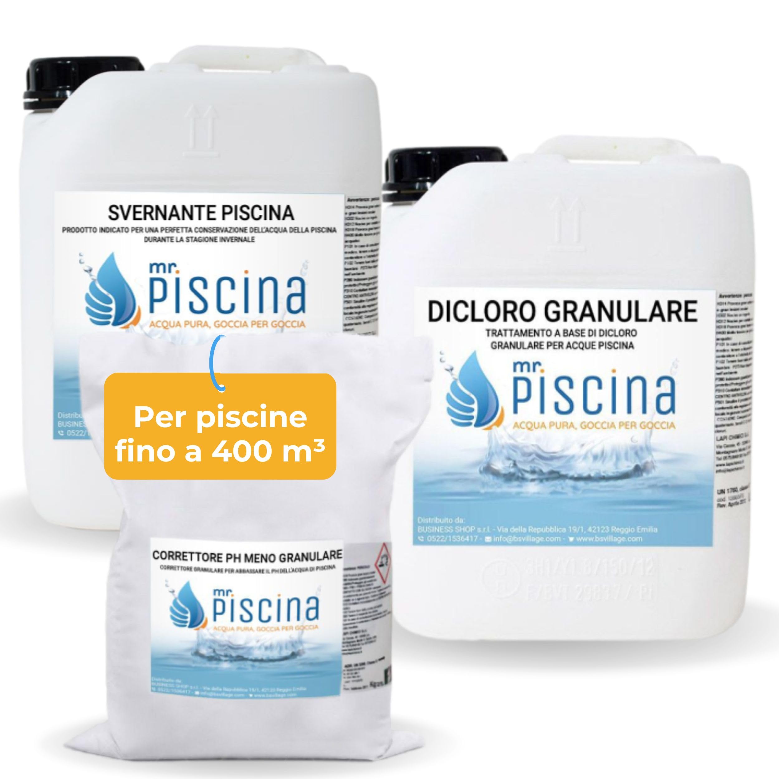 KIT mix Chimici per Chiusura Invernale piscina (150 kg)