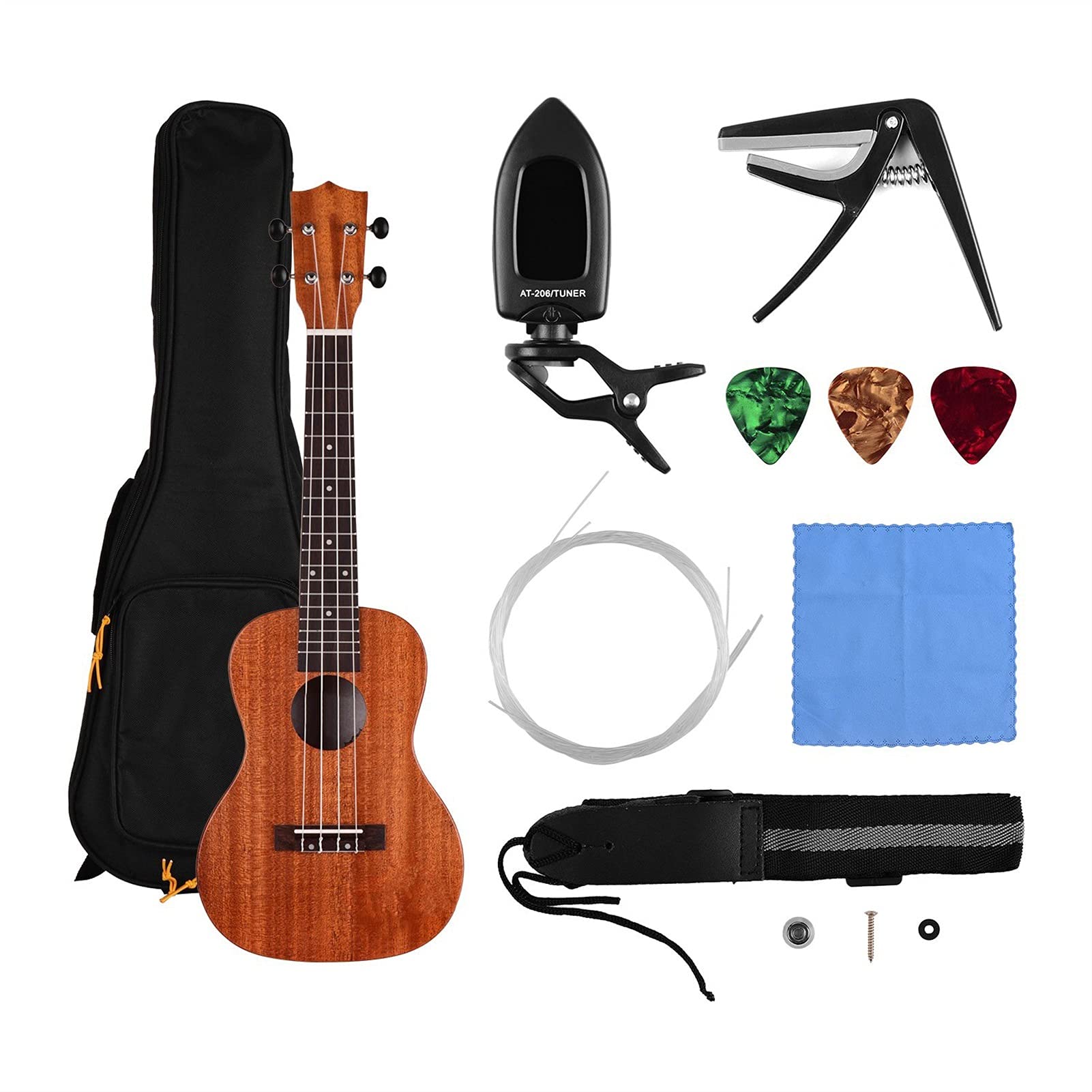 Ukulele koncertowe Początkujący Ukulele 23- calowy Koncert Ukulele Mahogany Wood Hawaii Gitara Dla Początkujących I Profesjonalnych Graczy Ukulele Pełny Zestaw