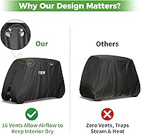 Vista 5 de 10L0L Funda para carrito de golf de 4 pasajeros se adapta a EZGO, Club Car, Yamaha, 400D, impermeable, resistente al viento, resistente al sol