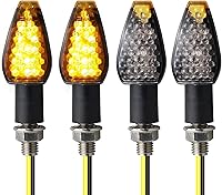Vista 1 de NTHREEAUTO 4 indicadores de giro para motocicleta, mini tallo, indicadores de flecha, LED, delantero, trasero, ámbar, intermitente, universal