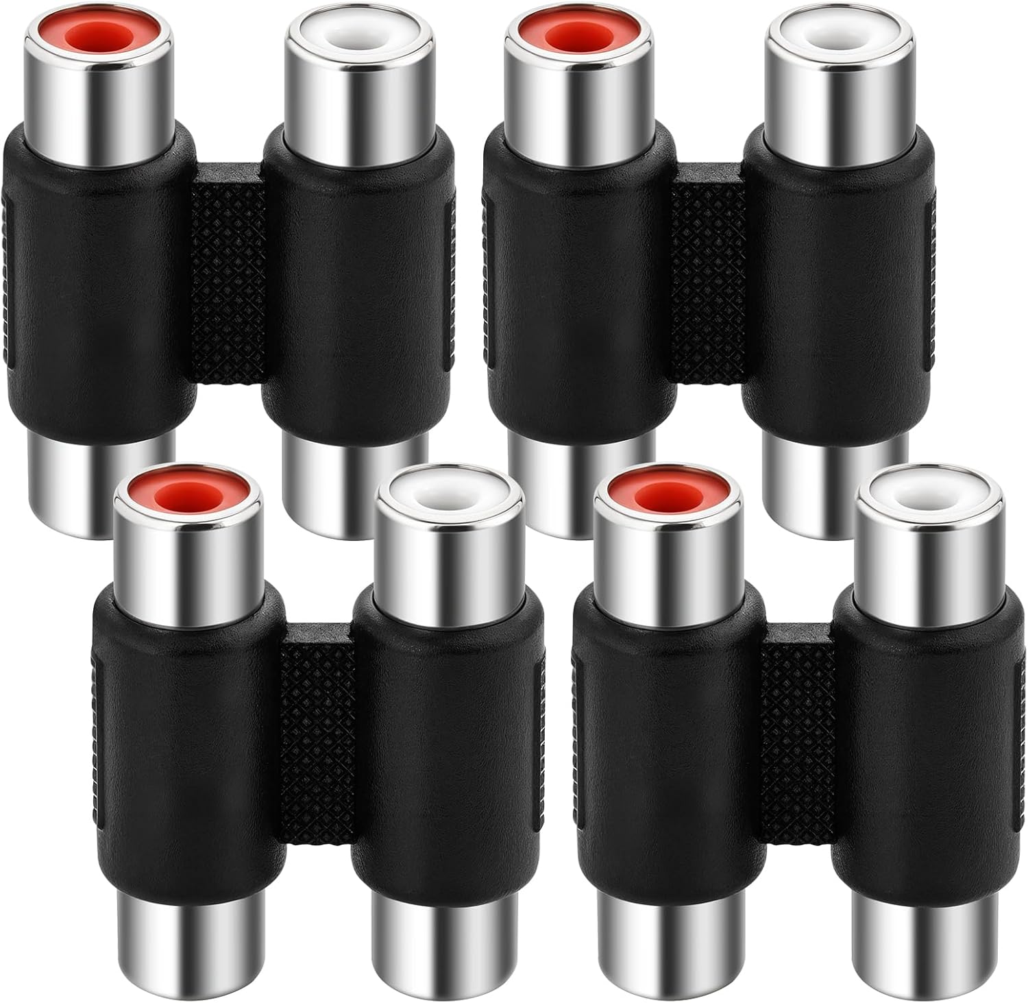 Adaptador RCA Hembra a Hembra Doble, 4 Piezas