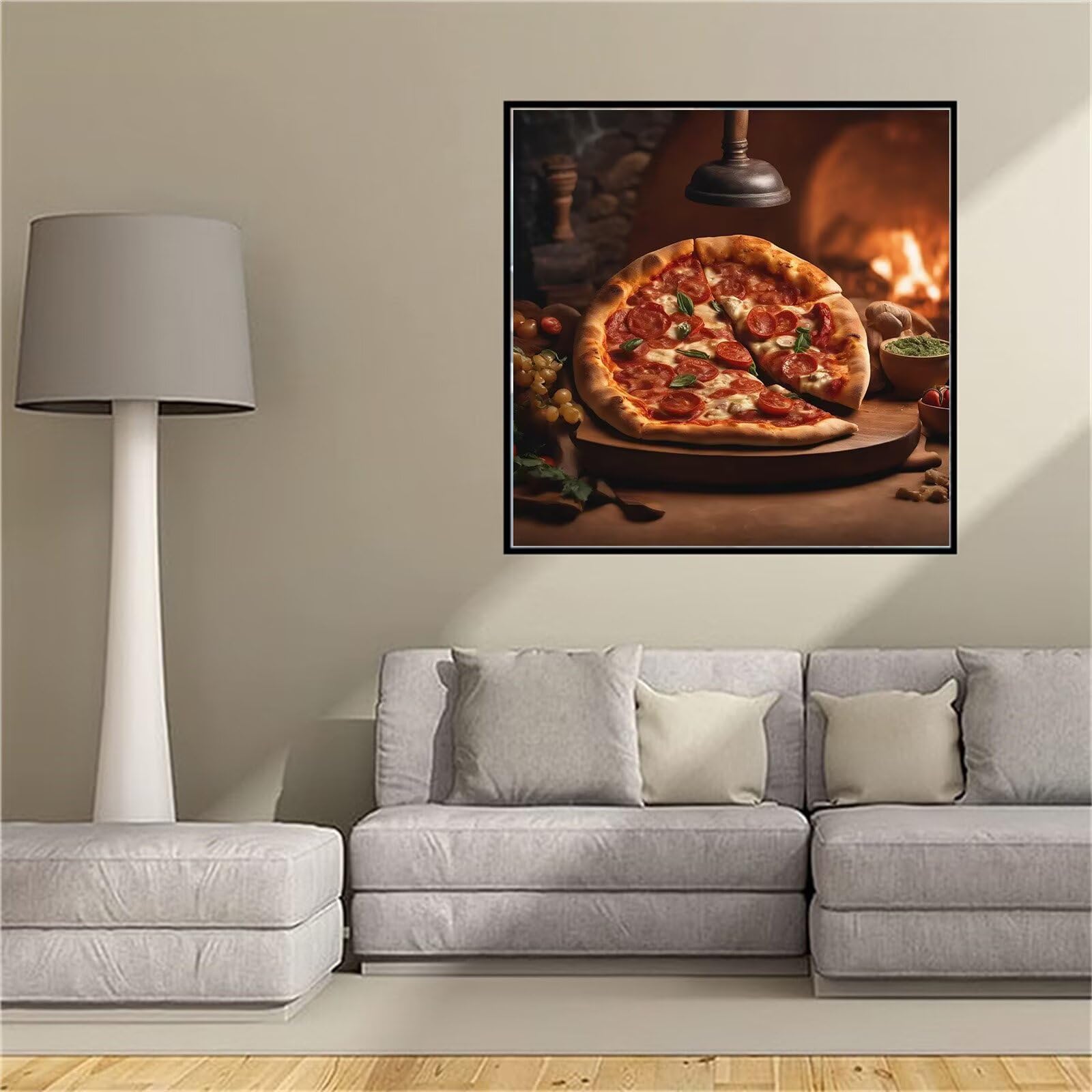 Kit broderie diamant adulte 5D antistress pour tableau pizzeria 40x40cm