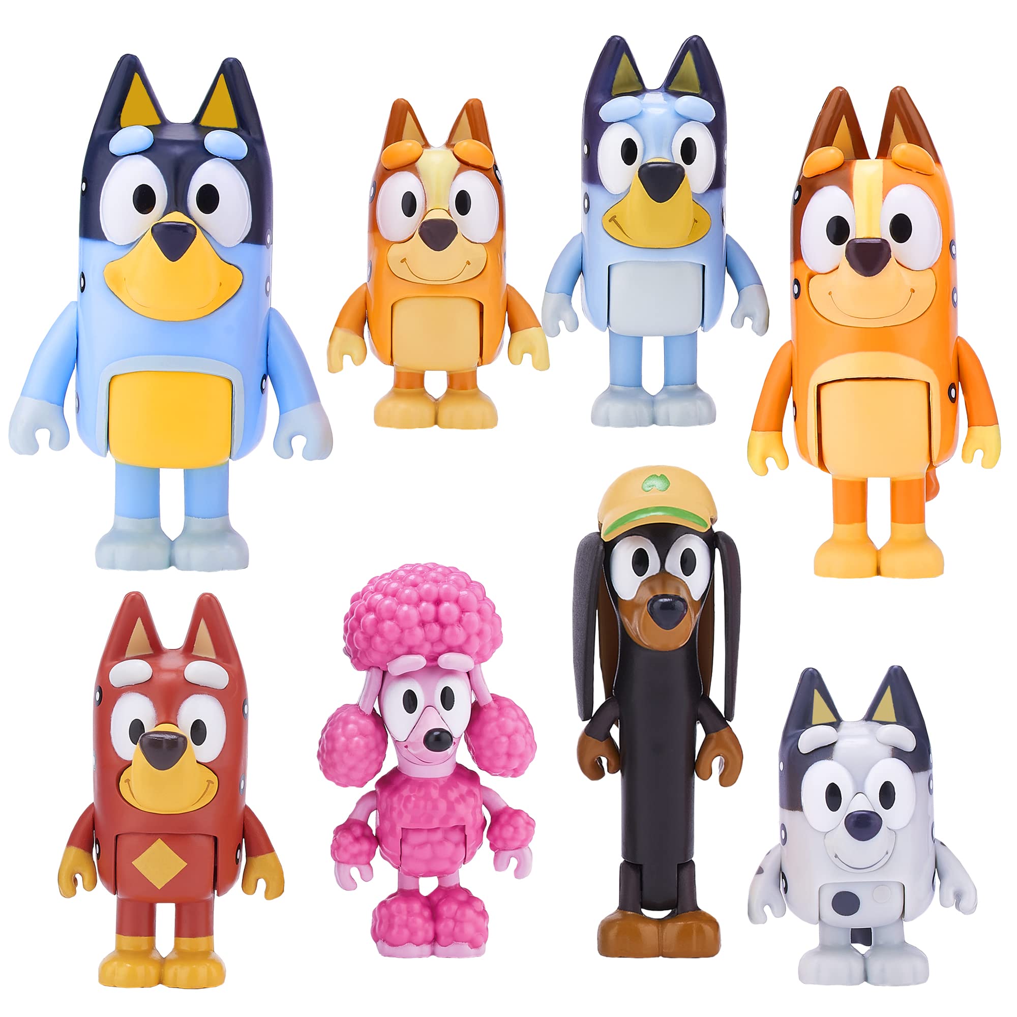 Buy Amazing Bluey Figures 8 Pack Bluey Family and Friends Toy Set