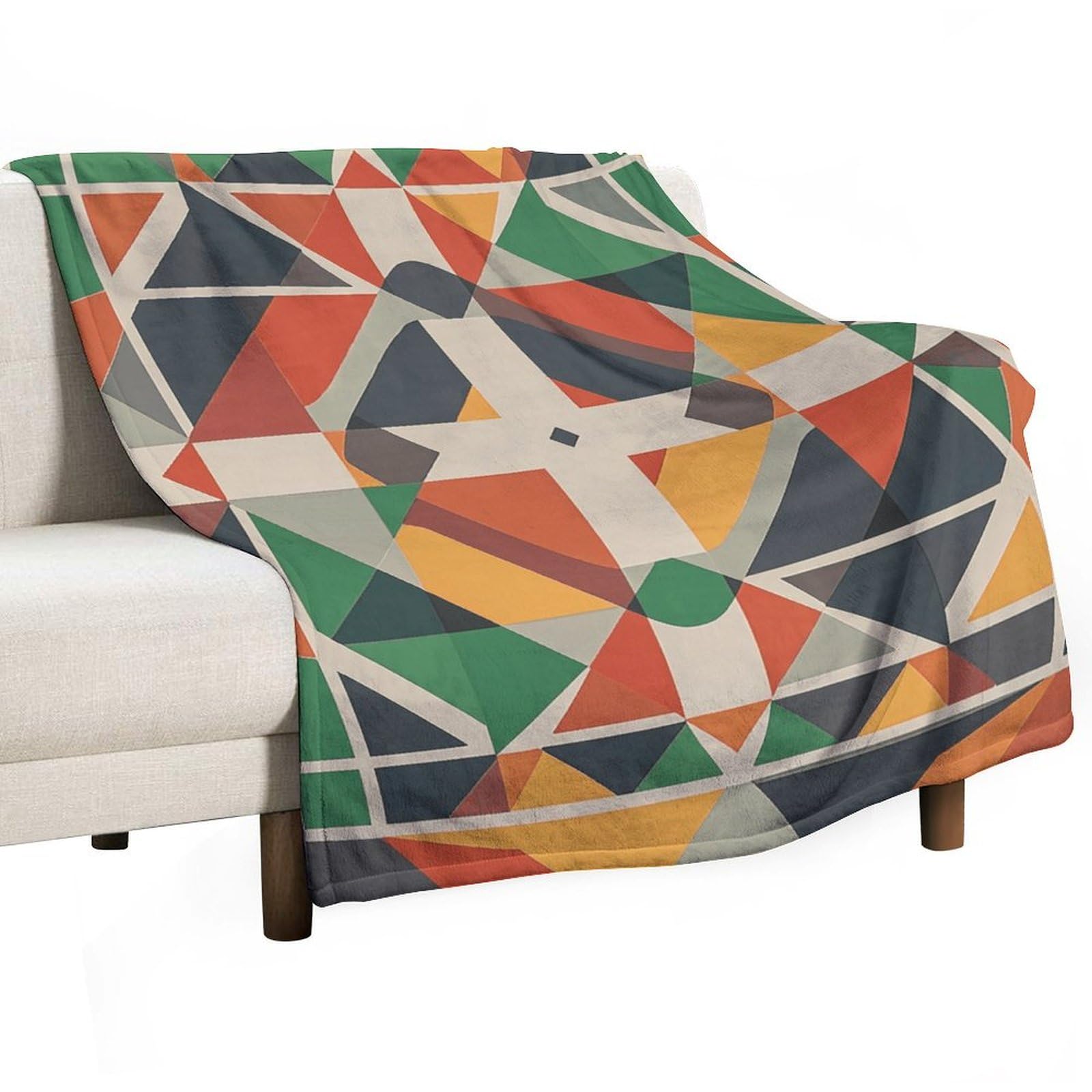 Couverture en molleton haut de gamme au design géométrique africain chic