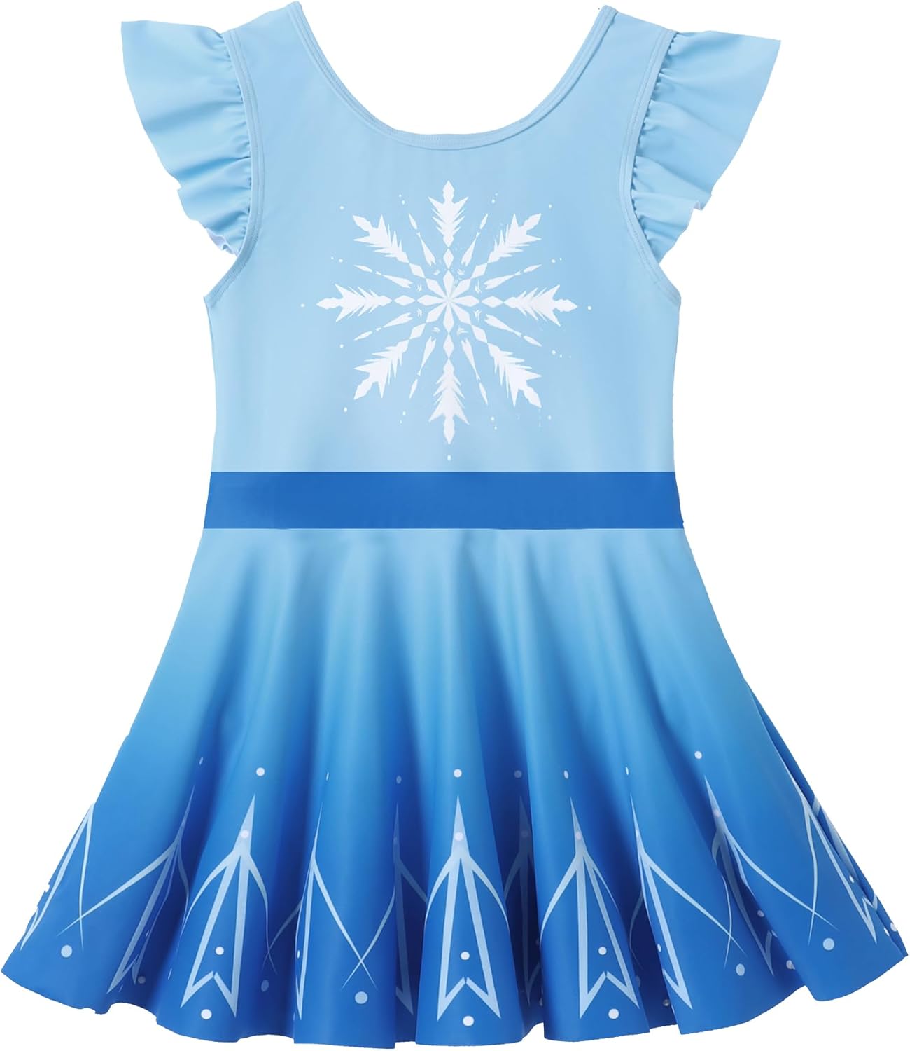 Girls One Piece Swimsuits with Skirt UPF 50+ Floral Bright Bathing Suits for 3-10 Years - Image 4