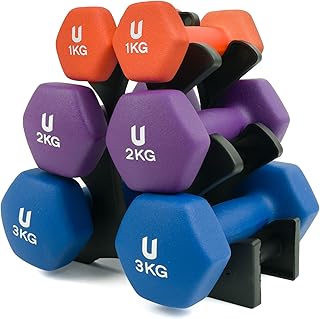 unycos - Coppia di Manubri【Ghisa/Neoprene】Esagonale da 1-10 kg, Set di Pesi Antiscivolo per Uomini/Donne, Palestra in Casa, Fitness, Allenamento della Forza, Include E-Book con 30 Esercizi
