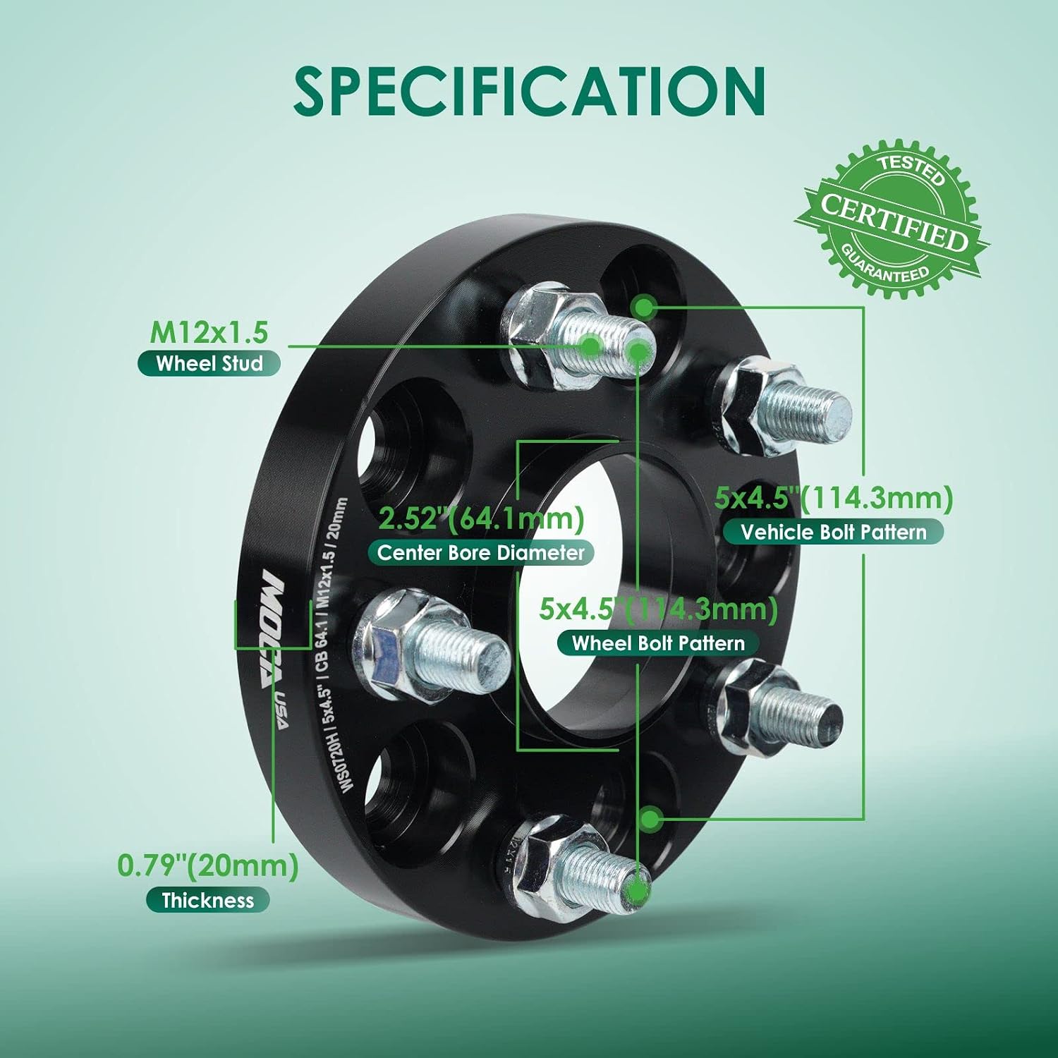 MOCA 4PCS 20mm Wheel Spacers 5x114.3mm Bolt Pattern 64.1mm Hub Bolt fit 1996-2022 for Acura ILX/RDX/TLX/MDX/TSX/CSX/RL/RSX/TL/CL, 1995-2022 for Honda CR-V/Accord/Civic/HR-V/BR-V/CR-Z/Odyssey/Pilot