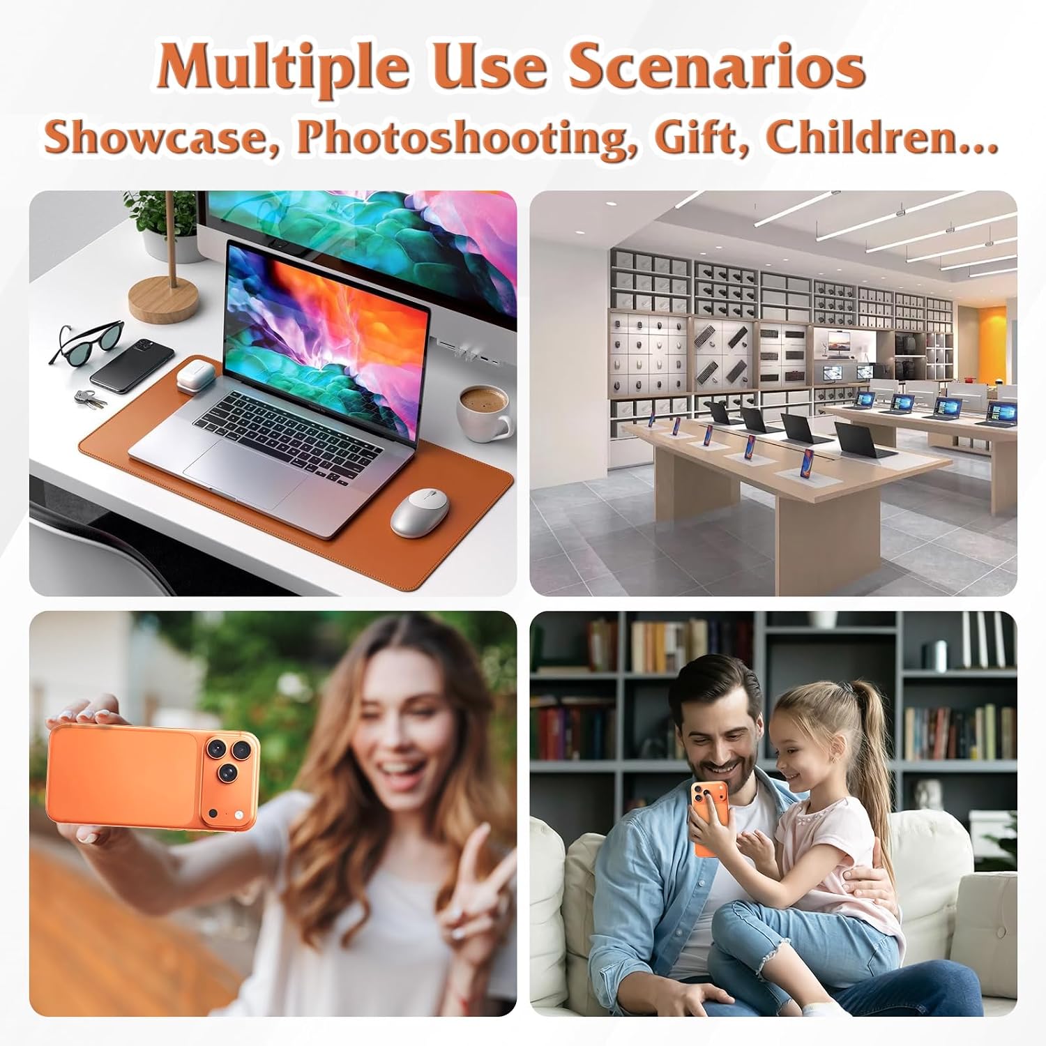 Dummy Fake Phone Model, Looks Like The Real Phone Compatible with Phone 17 Pro, for Cell Phone Store Display or Send a Toy Phone 17pro for Kids (Pinky Orange Rainbow Front)