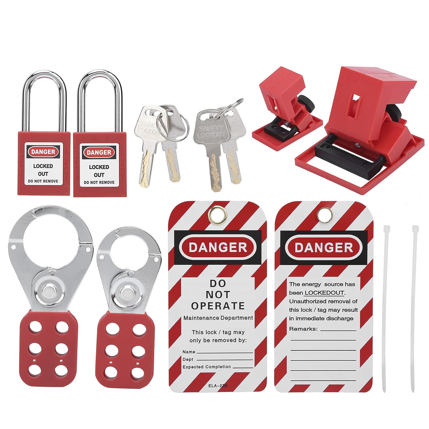 Electrical Lockout Tagout Kit, Large Angle Rotating Switches Tagout