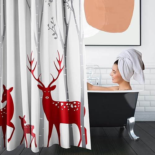 Miniatura 6 de Juego de cortinas de ducha de 4 piezas, con 12 ganchos, vacaciones marítimas en la playa, conchas rústicas con alfombras antideslizantes, cubierta