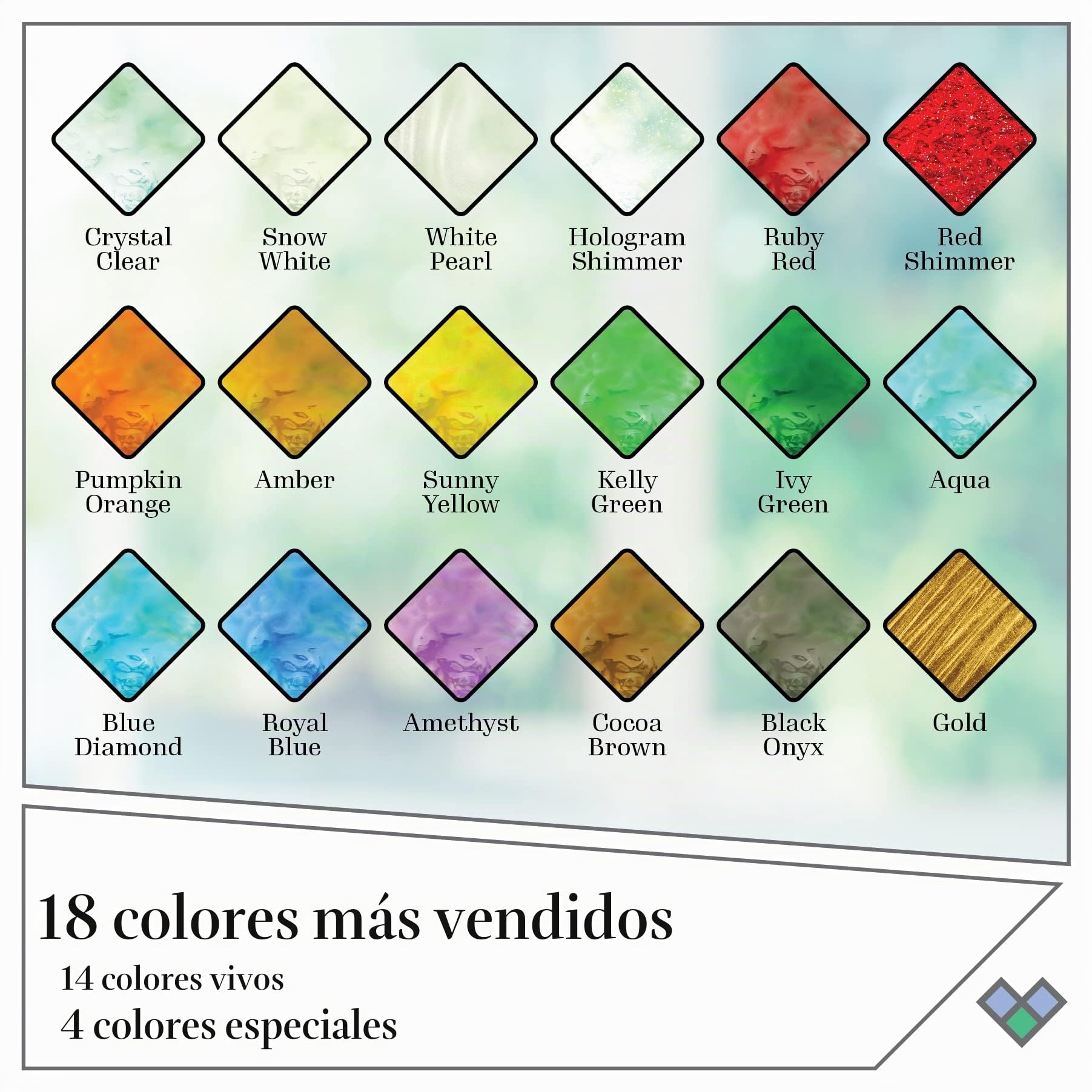 Gallery Glass Juego de Pintura acrílica para Ventanas formulada para no tóxica, Principiantes y Artistas, dieciocho Botellas, 2 onzas, Colores Surtidos 1
