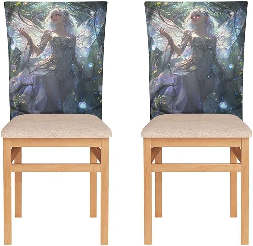 Miniatura 2 de Juego de 6 fundas decorativas para sillas de comedor retro, diseño de anime Girl de Fairy Game