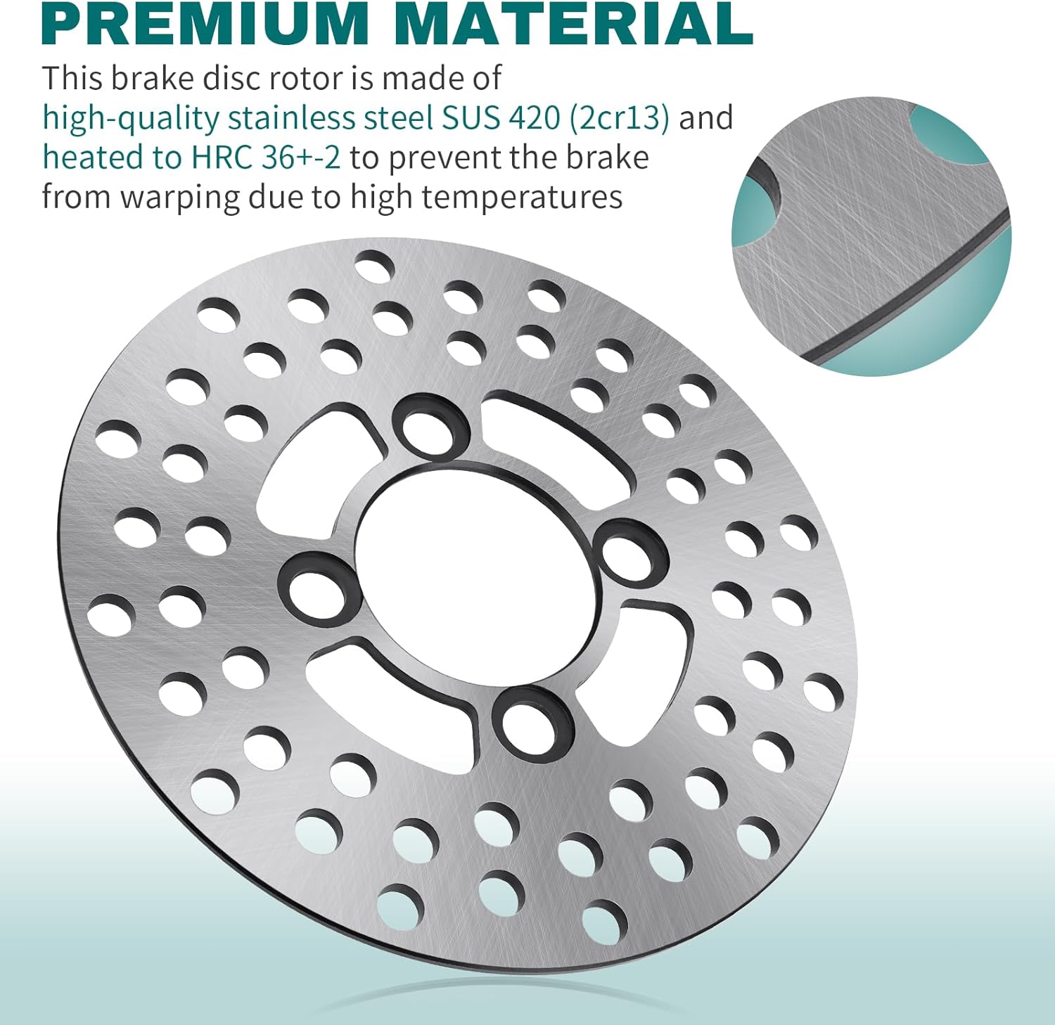Front Left/Right Brake Disc Rotor for Yamaha Raptor 250/350/660/700 YFM250/350/660/700 Banshee 350 YFZ350 YFZ450 Warrior 350 Bear Tracker 250 Big Bear 250 Bruin 250 Blaster 200 YFS200 3GD-2582T-10-00