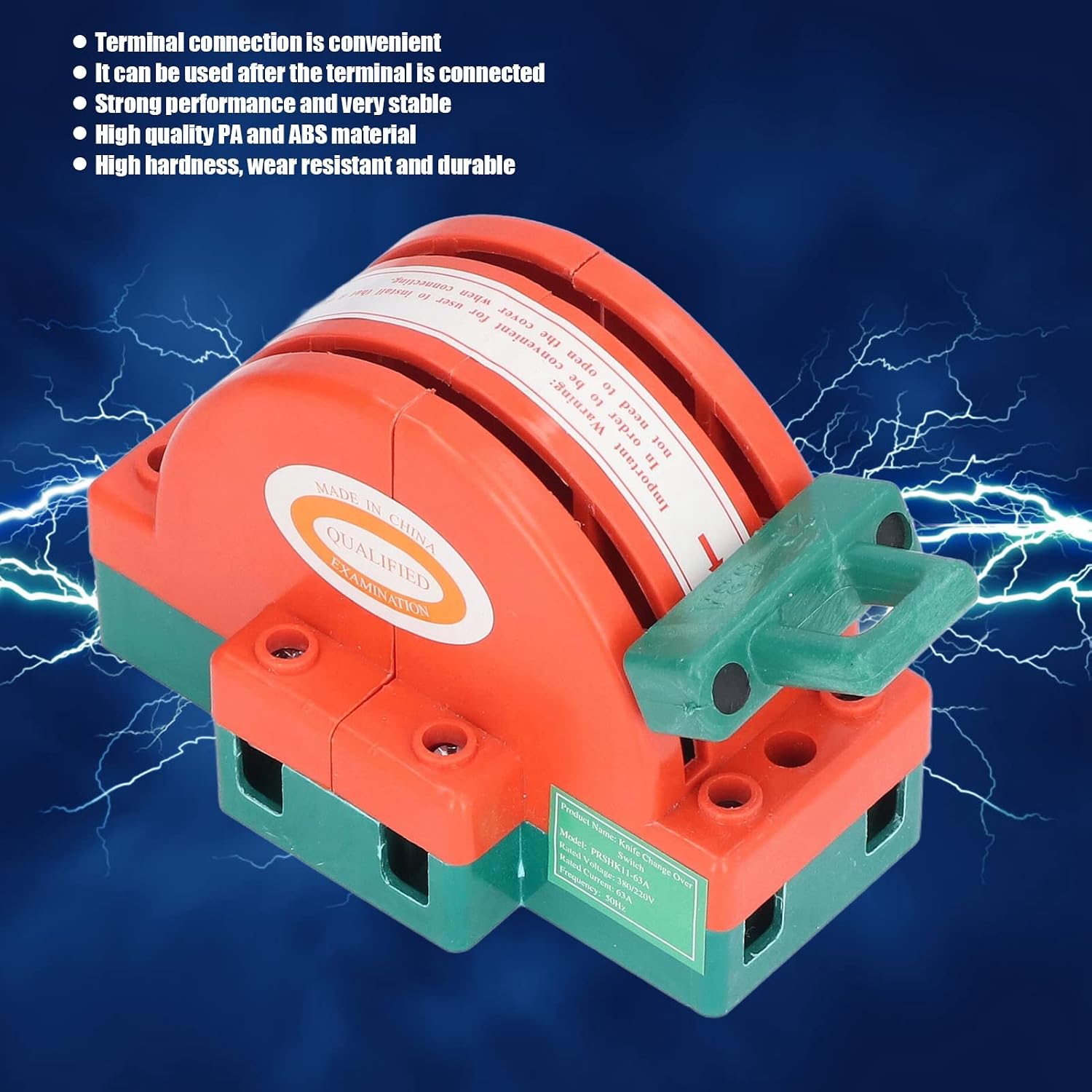 Knife Switch 2P 63A Double Throw Isolator Switch Dual Power Switch for Circuit Breakers Backup Generator Switch Power Switch RPSHK11
