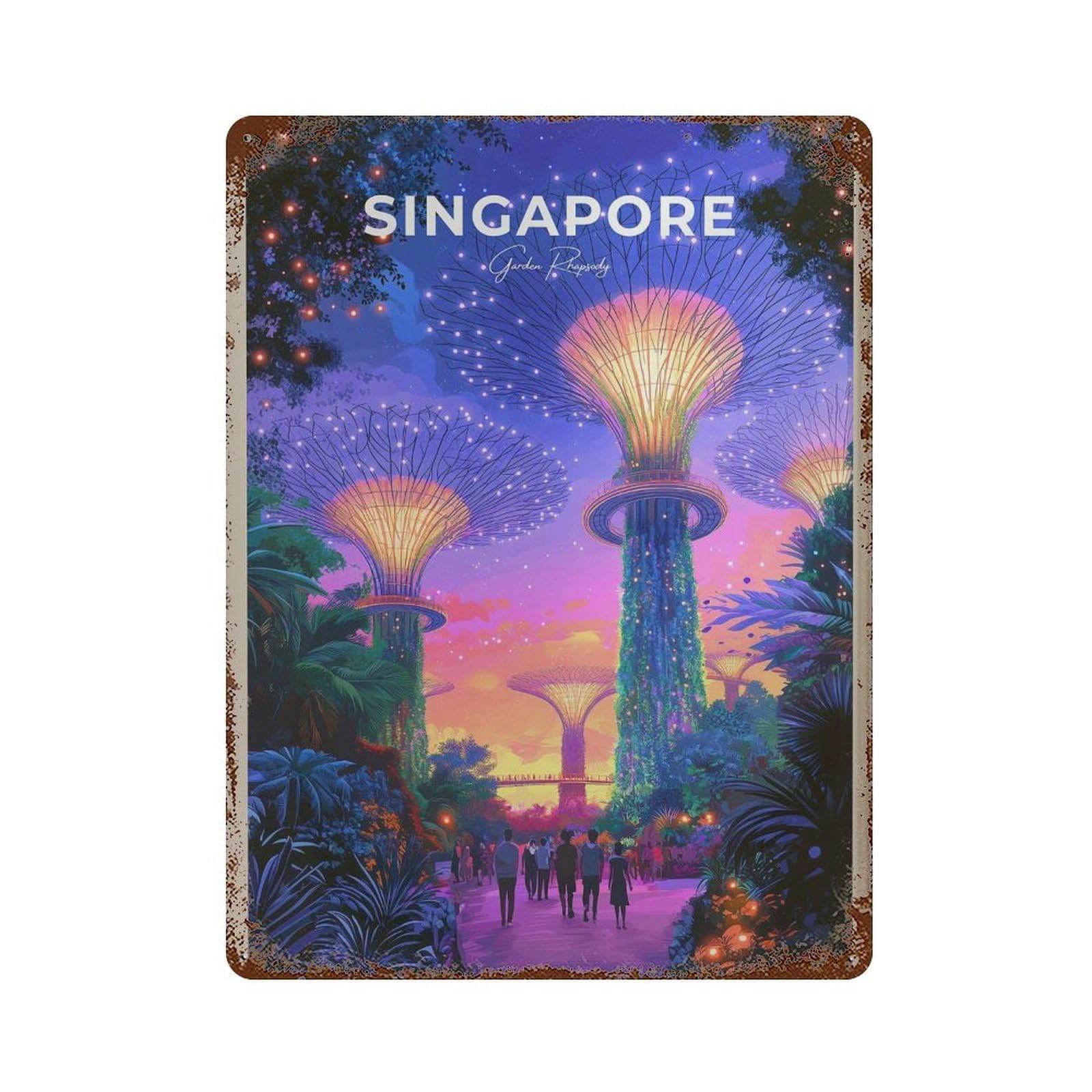 xiaoxiaoshen Singapore Travel Gardens by The Bay (2) Wall Decor Art Metal Tin Poster Modern Home Decor Art Home Bar Shop Decorations Vintage Sign 40x30cm