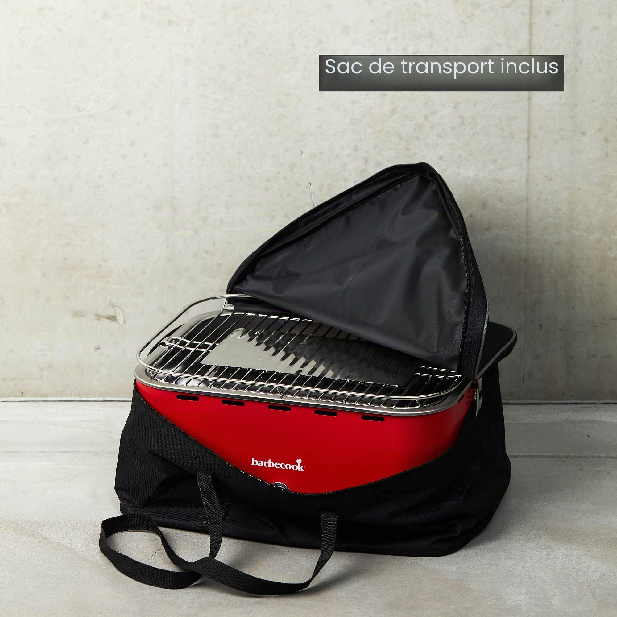 Barbecook Carlo barbecue de table au charbon, grille camping, Chili Pepper 44x33x21cm