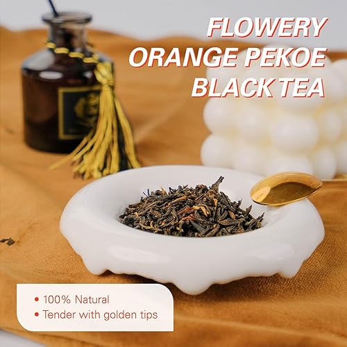 Vista 5 de WT WEETEE Té negro orgánico de hoja suelta, 110+ tazas, hecho de hojas de té negro Flowery Orange Pekoe, sin amargor y sabor rico, hojas sueltas