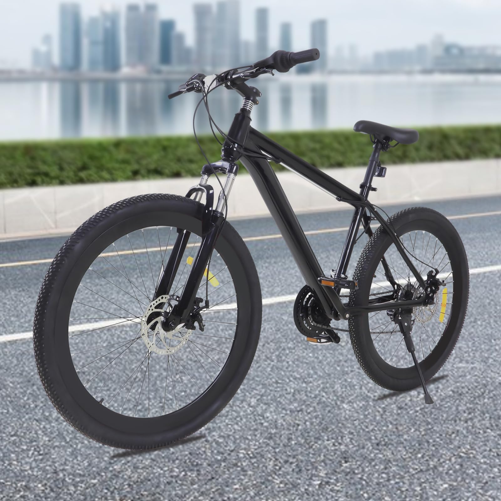 26", 21 biegów, rower górski MTB, aluminiowy, młodzieżowy, czarny, dla chłopców, dziewcząt, kobiet i mężczyzn