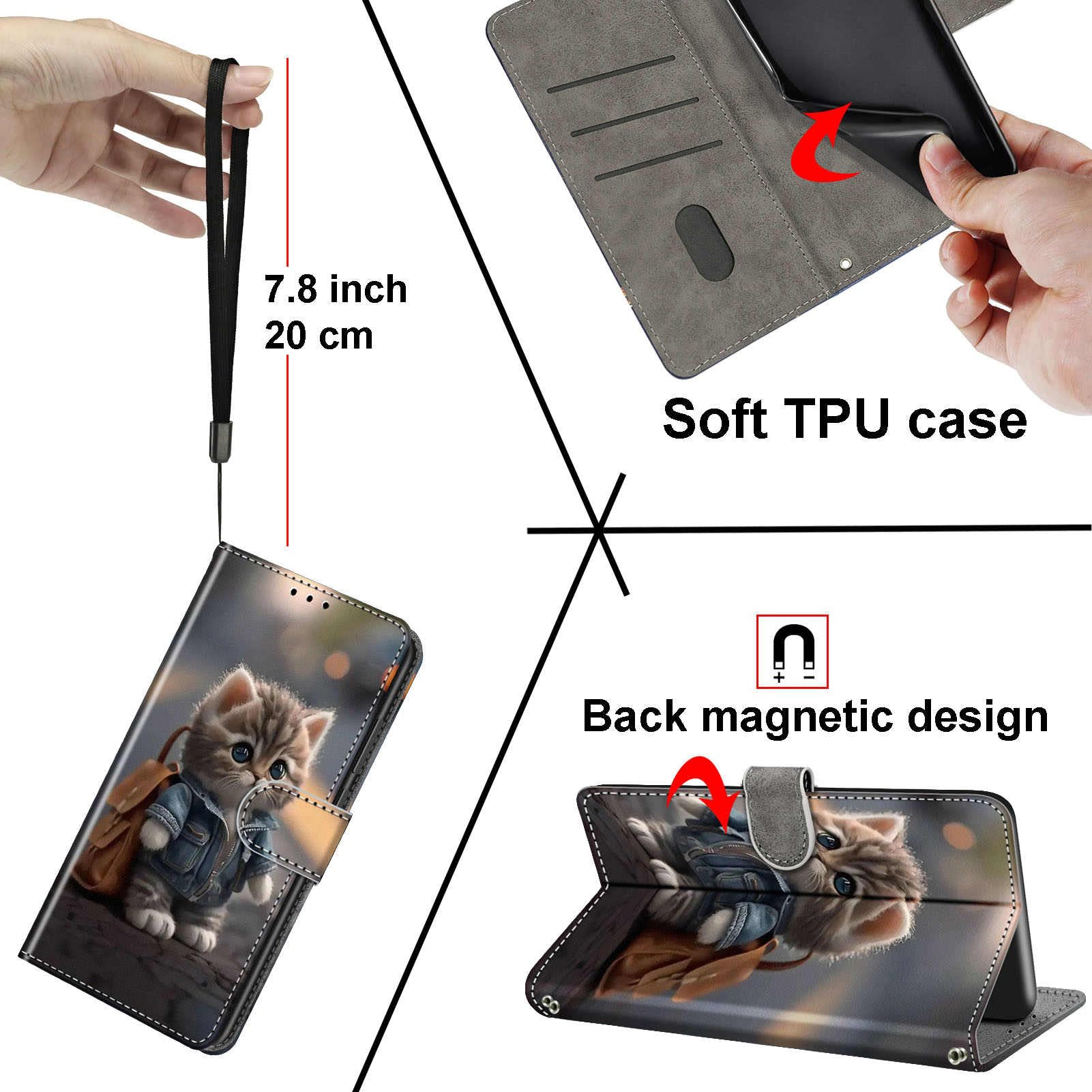 PEIYE Cover per Honor X6b, Custodia Libro Flip in PU Pelle Portafoglio, Case Antiurto Soft con Porta Carte e Chiusura Magnetica, Funzione Stand - Blu